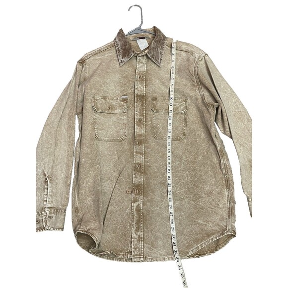 Carhartt Rugged Outdoor Vintage Canvas Acid Wash Chore Shirt Mens XL USA Made - Picture 5 of 16